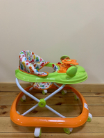 Ходунки детские Farfello арт.6760 (Оранжевый, принт зверушки)