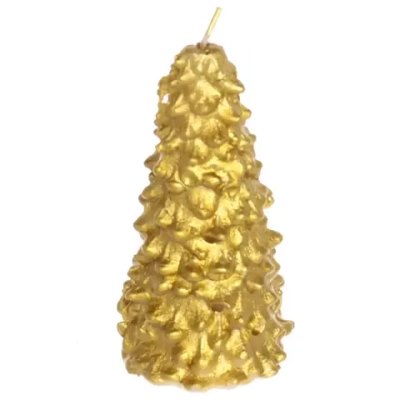 Свеча новогодняя «Сказочная ель» 5,5х10 см, золото