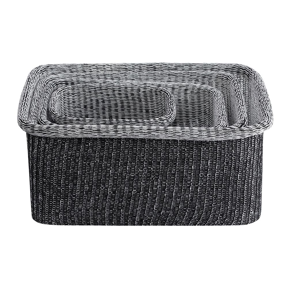 Набор из 4-х корзин для хранения Sustainable collection, черный