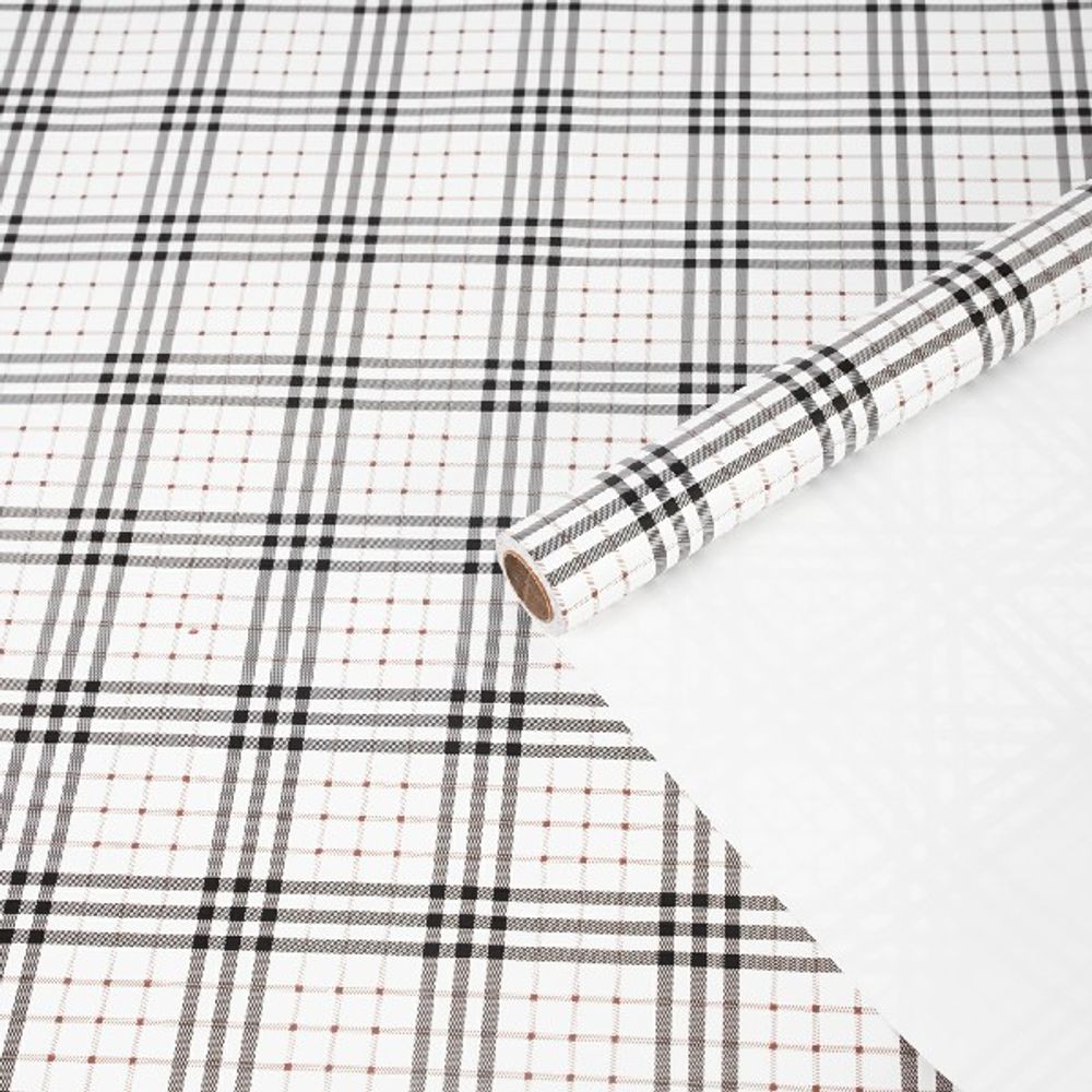 Пленка матовая "Шотландская клетка" 57см*10м Белая