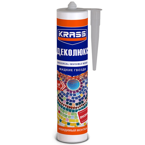Клей жидкие гвозди  KRASS невидимый монтаж ДЕКОЛЮКС бесцв. 280мл * новый штрих-код