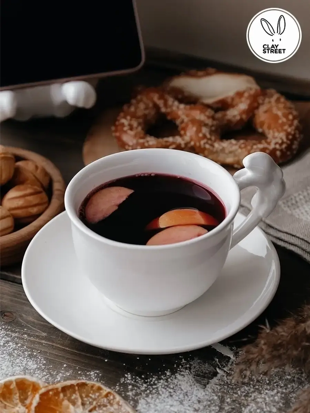 Чайная пара чашка с блюдцем Кролик 425 мл