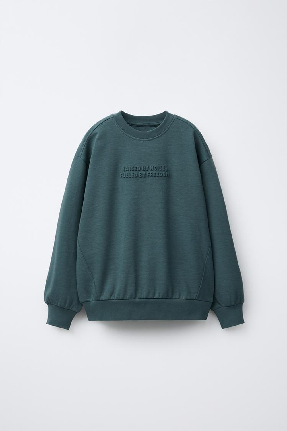 ZARA КОМПЛЕКТ ИЗ ТОЛСТОВКИ И ДЖОГГЕРОВ С НАДПИСЬЮ, СИНИЙ