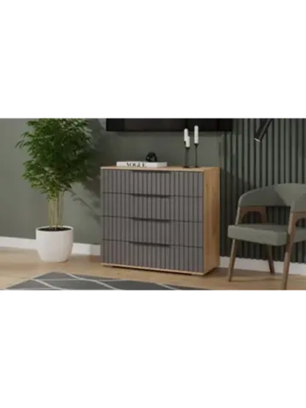 Комод для одежды Графит матовый 4 ящика 92х41х84 см