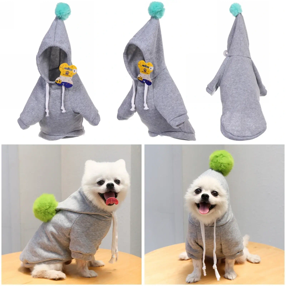 Кофта - толстовка с капюшоном для собак мелких пород «МОДНЫЙ БРО», бон бон, цвет серый, размер S (17*21*26см) Ultramarine