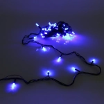 Гирлянда для дома НИТЬ «Хрусталь» 8 м 50 ламп LED, черный пров,IP-40. 8 режимов, Синий (возможность соединения)