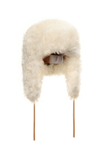 Белая шапка-ушанка