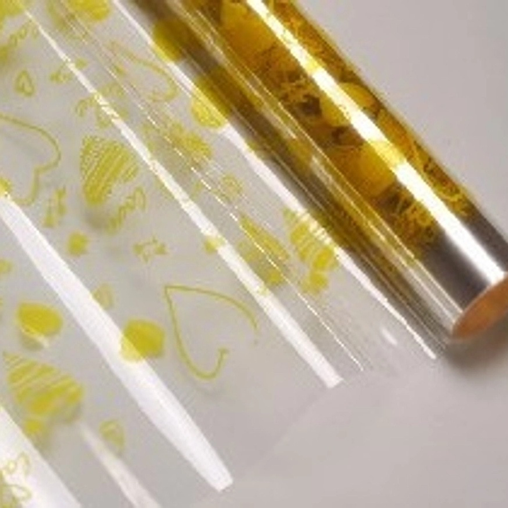 Пленка прозрачная "Сердечки" (10м)