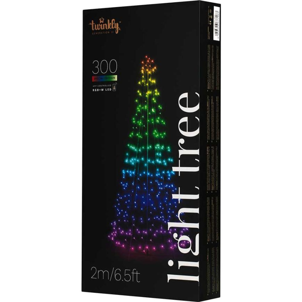 Умная уличная гирлянда «Конусная ёлка» Twinkly Light Tree 3D, RGB + W (2 м, 300 светодиодов) Generation II