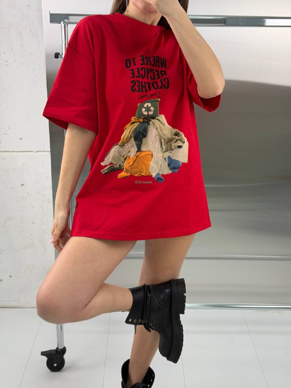 Футболка женская артикул 702 цвет "красный"