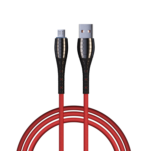 Кабель для зарядки USB(A)-microUSB BY Богатырь, 1м, Быстрая зарядка QC3.0, штекер металл, красный