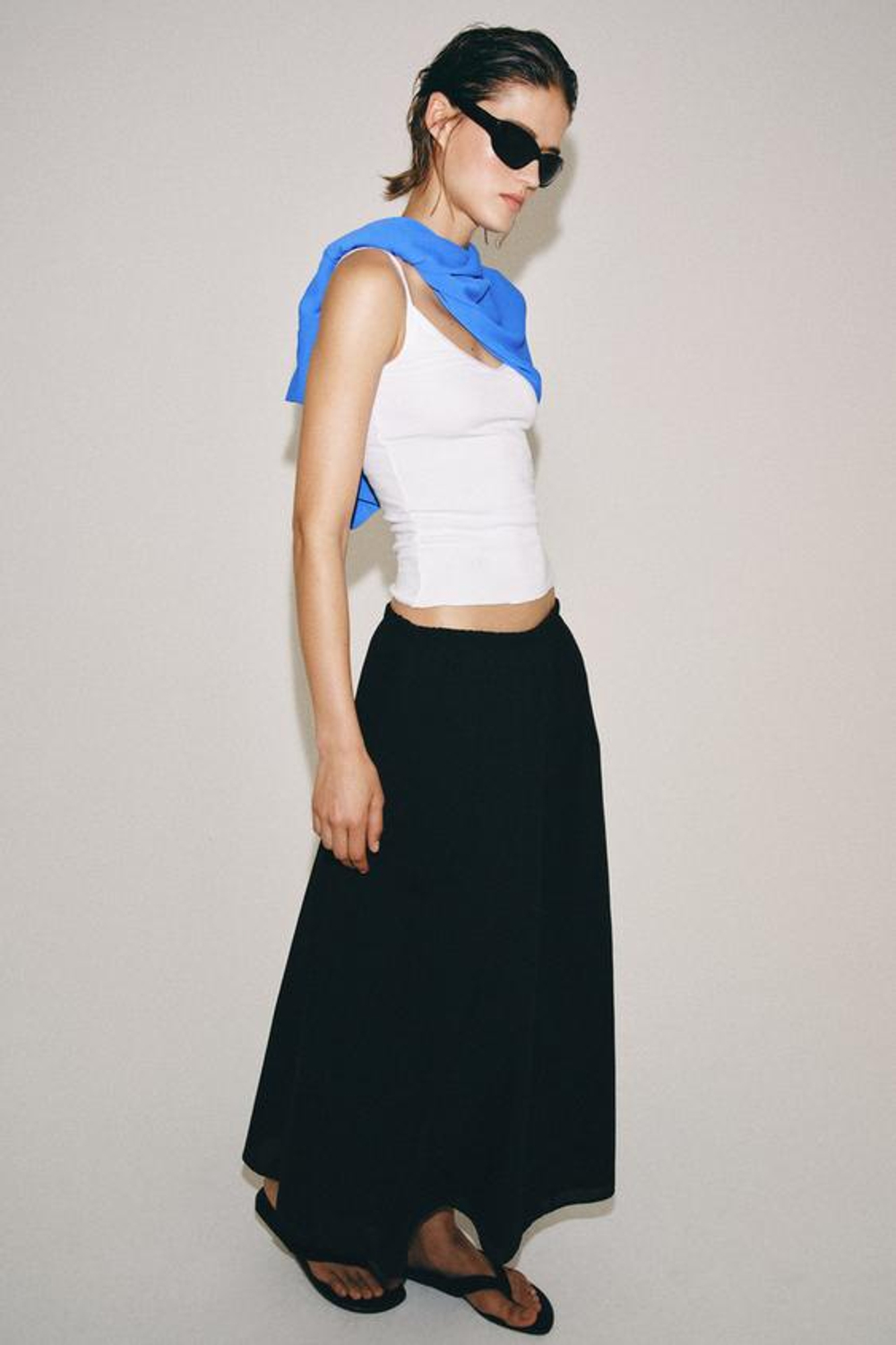ZARA ДЛИННАЯ ЮБКА — ZW COLLECTION, ЧЕРНЫЙ