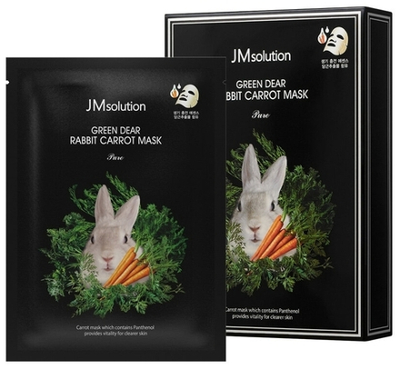 JMSOLUTION - МАСКА ТКАНЕВАЯ С ЭКСТРАКТОМ МОРКОВИ GREEN DEAR RABBIT CARROT MASK PURE, 30 МЛ