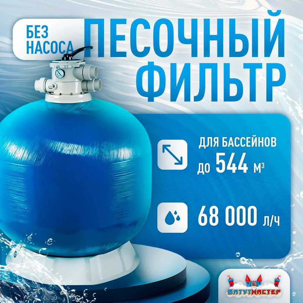 Песочный фильтр WL-ADG1400 для бассейна до 544 м³, до 1400 кг песка, до 68000 л/ч