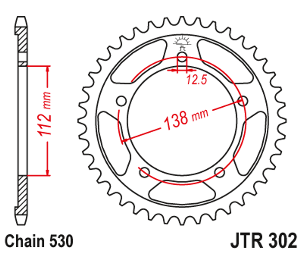 Звезда ведомая JTR302.39 JT