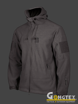 Куртка флисовая Gongtex Hexagon Fleece Alpha Jacket. Чёрный