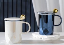 GAEM Кружка с крышкой и ложкой, 330 мл, L12 W8 H13 см, 2в.