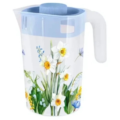 Кувшин пластиковый 2л «Весенний сад» с крышкой 4317525