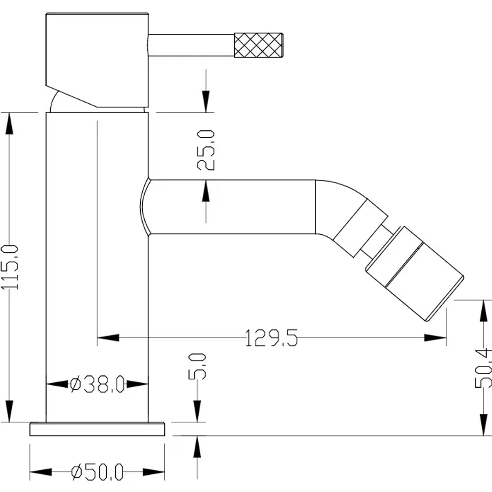Смеситель для биде Boheme Uno 466-SGM shine gun metall