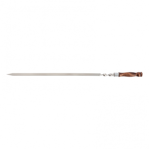 Шампур плоский профессиональный, 750 x 15 x 2,5 мм, с деревянной рукояткой, нержавеющая сталь, Camping Palisad