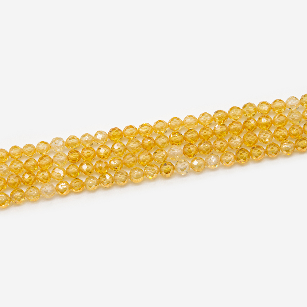 Фианиты, оттенок "Золото", 4мм шар, микроогранка