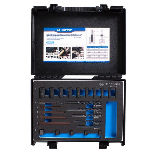 KING TONY (11225SQE) Набор для извлечения поврежденного крепежа 5-14 мм, 25 предметов