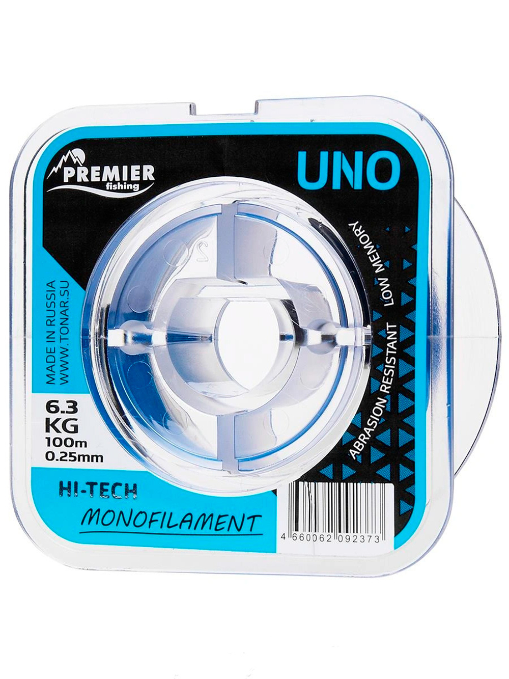 Леска для рыбалки Premier Fishing UNO Blue Nylon 0,35mm, 5 штук по 100м (PR-U-B-035-100)