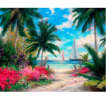 Алмазная мозаика Alingar, на подрамнике, с полным заполнением, (матов.), 30х40 см, 20 цветов, "Прекрасный корабль"