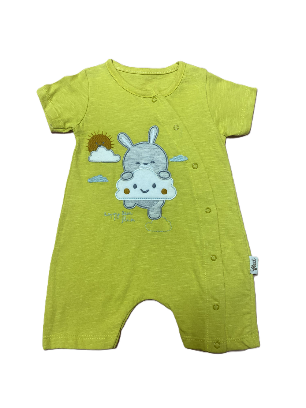 Песочник для девочки на кнопках Flexi произ -во Турция цвет желтый из 100% хлопка на рост 62 см