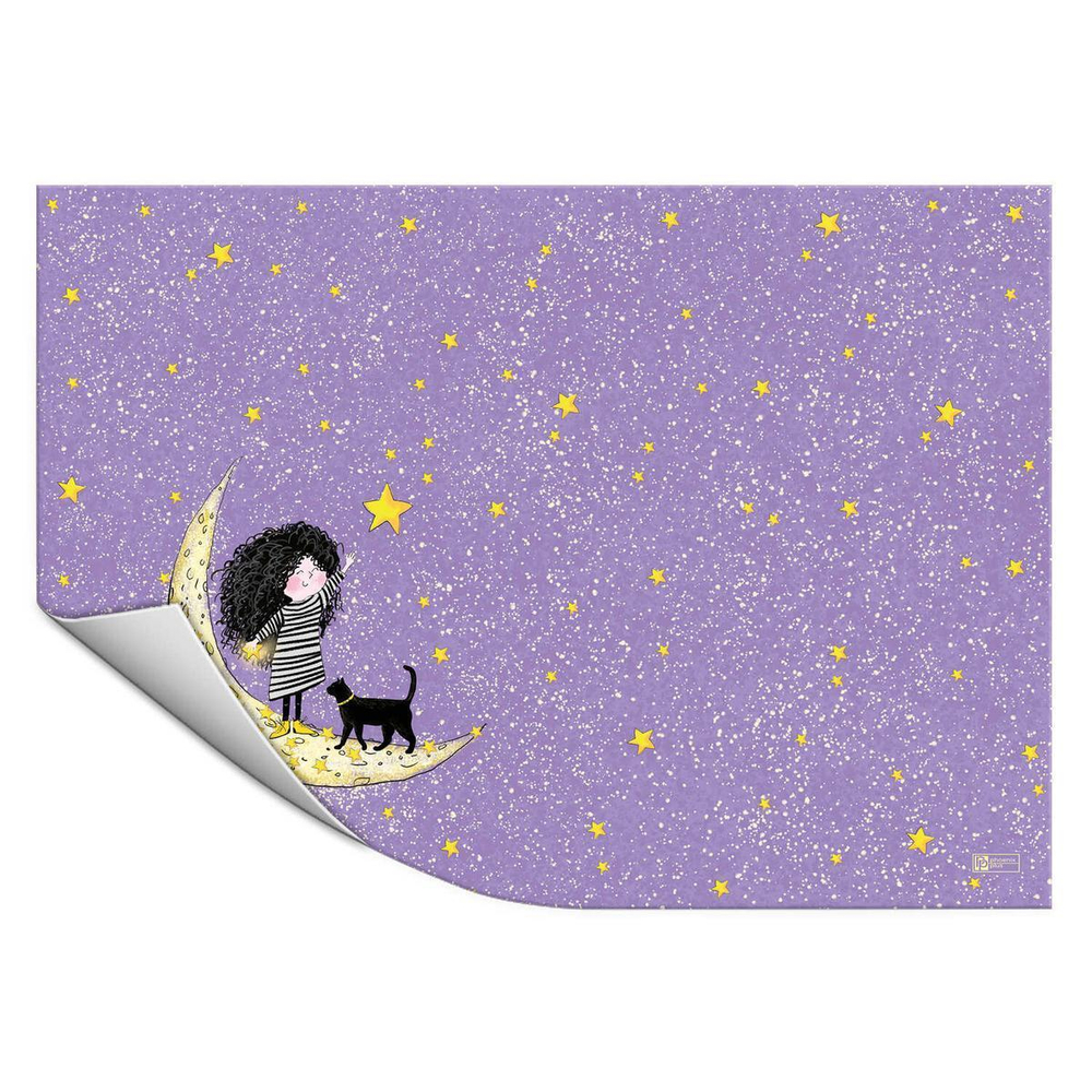 Настольное покрытие 50х70см "Девочка на луне" ПВХ, 130мкм (Феникс+)