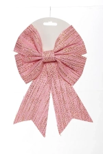 Бант на ёлку «Шик» 16*23 см, Розовый