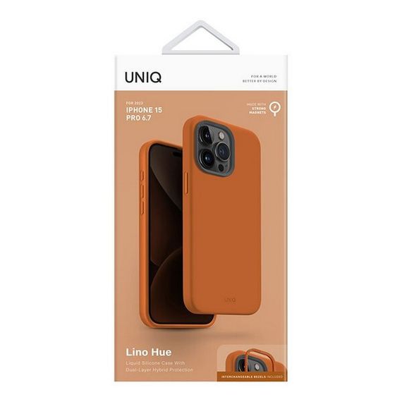 Чехол Uniq LINO MagSafe для iPhone 15 Pro Max Orange (IP6.7P(2023)-LINOHMORG)