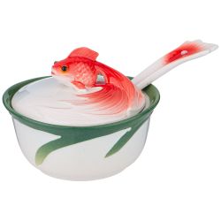ИКОРНИЦА LEFARD "ЗОЛОТАЯ РЫБКА" С КРЫШКОЙ И ЛОЖКОЙ 10*10*9 СМ (КОР=36ШТ)