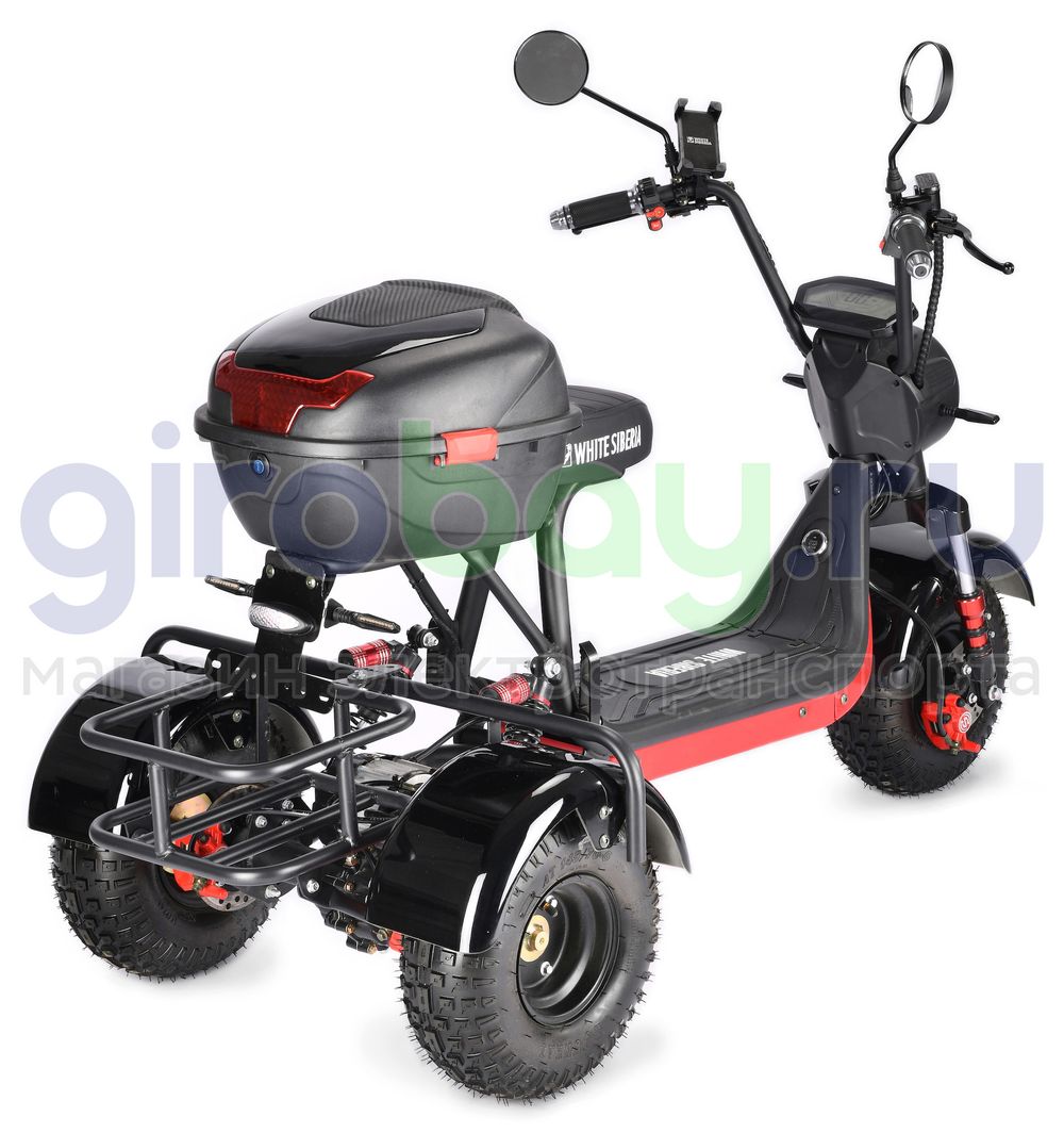 Электроскутер WHITE SIBERIA TRIKE MINI 1500W - Черный фото 5 фото №7