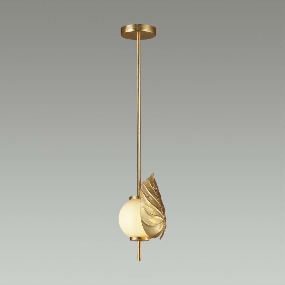 4864/1A MODERN ODL_EX22 81 золотистый/белый/стекло Подвес E14 1*40W JUNGLE