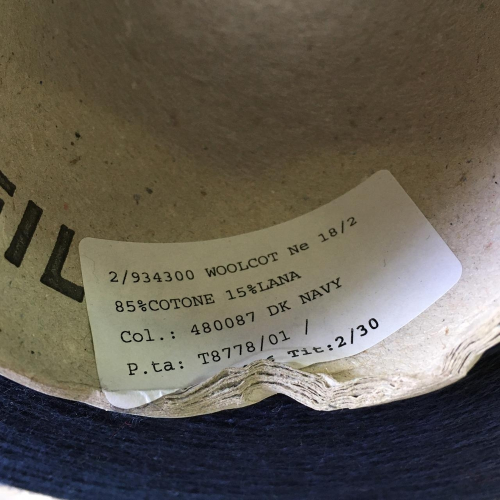 WOOLCOT 85% хлопок 15% меринос, 900м/100гр  col. 480087  DK NAVY  Темно-Синий S712. Есть мал. бобинки 101, 204, 230гр.