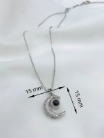 Колье с кулоном Луна Полумесяц и проекцией Я тебя люблю