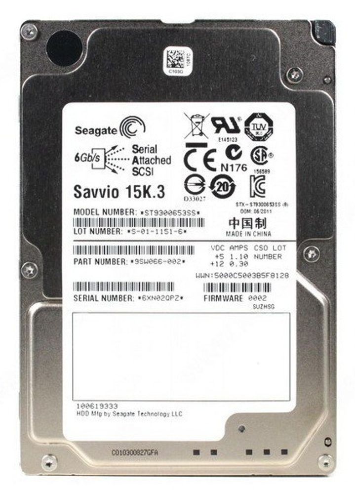 Жесткий Диск Seagate 2.5 Savvio 15K.3 ST9300653SS 300Gb (U600/15000/64Mb) 6G SAS