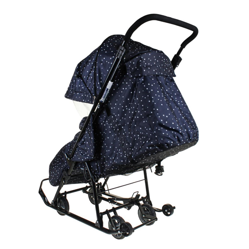 Санки-коляска "Наши Детки 3-1К" синий со звездочками