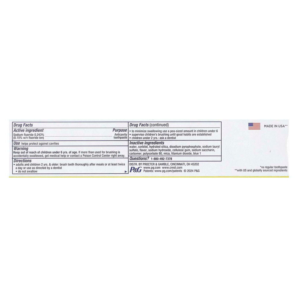 Crest, 3D White, улучшенная формула, зубная паста против кариеса с фторидом, со вкусом мяты, 2 тюбика по 93 г (3,3 унции)