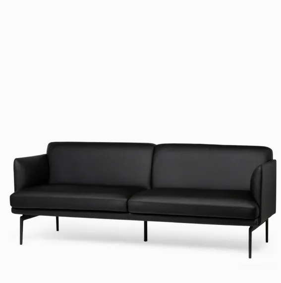 Диван Bisq, 211 см, черная кожа