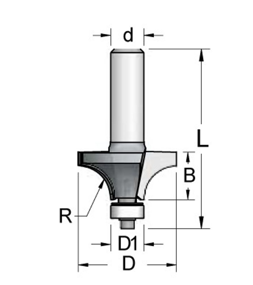 Фреза радиусная R1,6 D15,9 B8 подшипник хвостовик 8_S RW01605