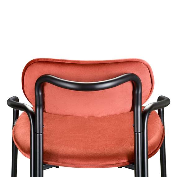 Полубарный стул Ror, Round, темно-красный велюр