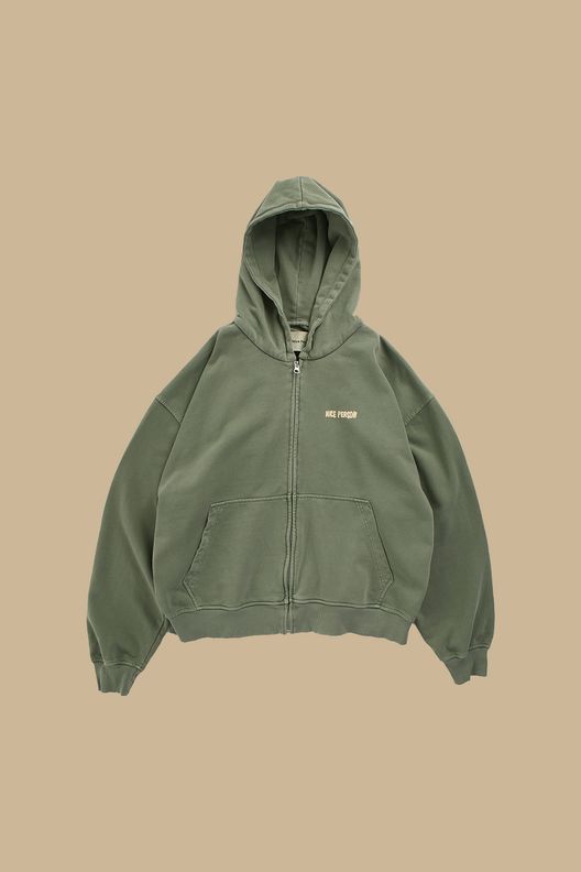 Худи Garment dyed, зеленый / Nice Person Club