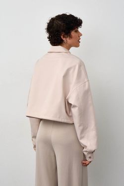 Куртка с воротом укороченная жемчужного цвета