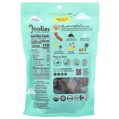 Joolies, Свежие финики Medjool, цельные, 340 г (12 унций)