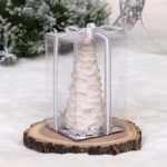 Свеча новогодняя «Пушистая елочка» 7*7*12см, Шампань