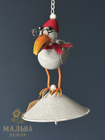 Кормушка "Серая ворона" D13xH21 см + 23 см подвес