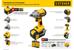 Бесщеточный гайковерт STEHER CWB-300-1