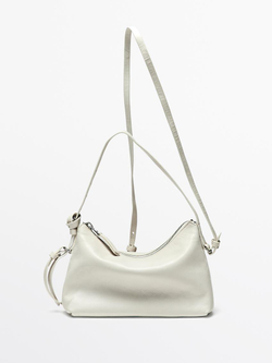 Massimo Dutti Маленькая сумка из кожи наппа, белый